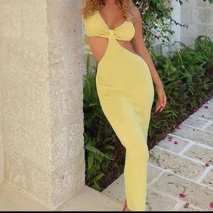 Yellow maxi dress